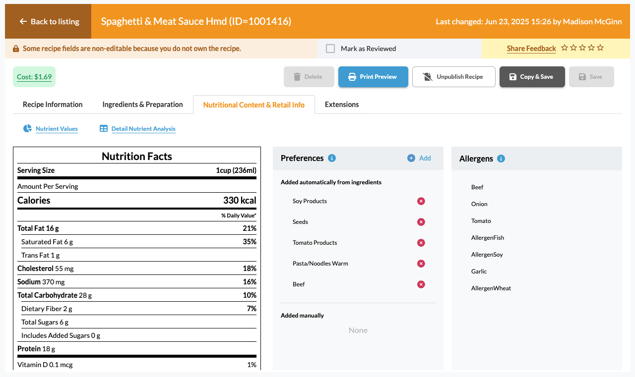 Dietary and Allergen Management Dietary and Allergen Management