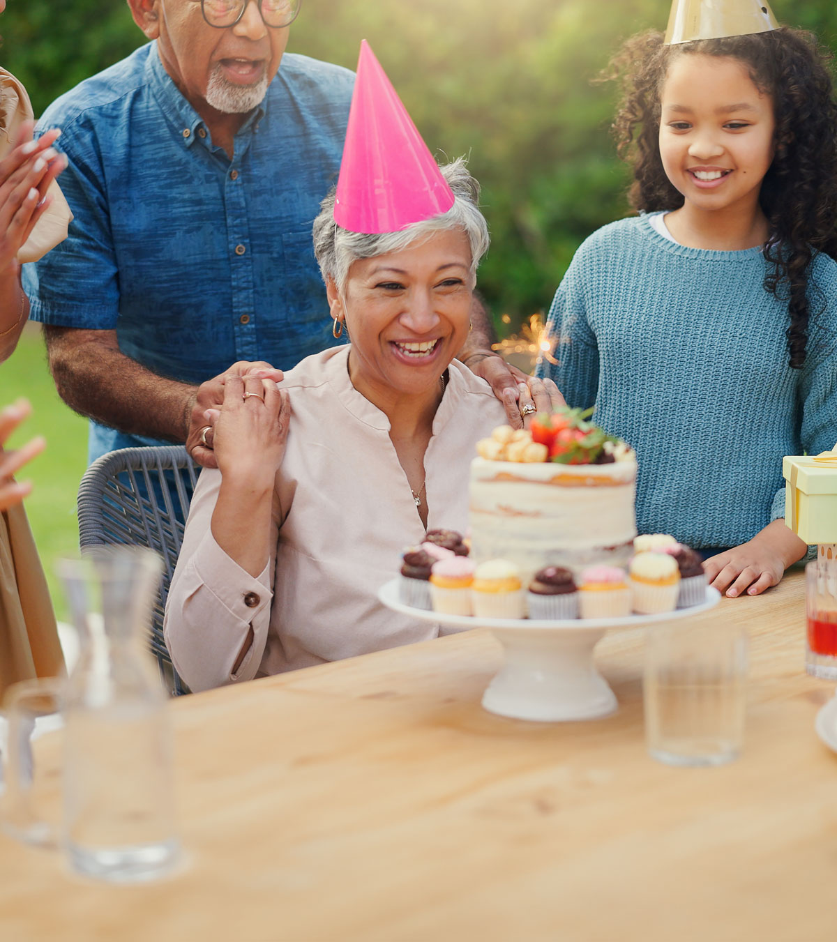 Senior woman celebrating birthday