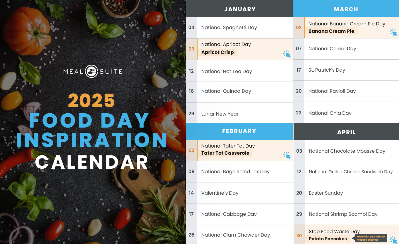 2025 Food Day Calendar with Recipes & More for Senior Care | MealSuite®